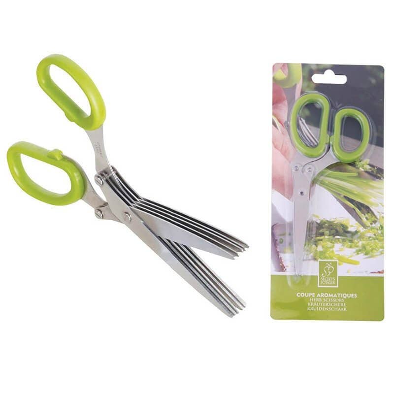 Herb Scissors on Blister Pack, Stainless Steel, Green
