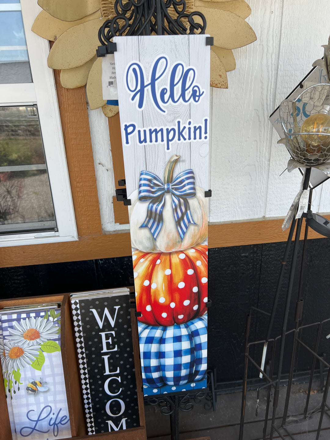Yard Expression-Gingham Pumpkin Stack