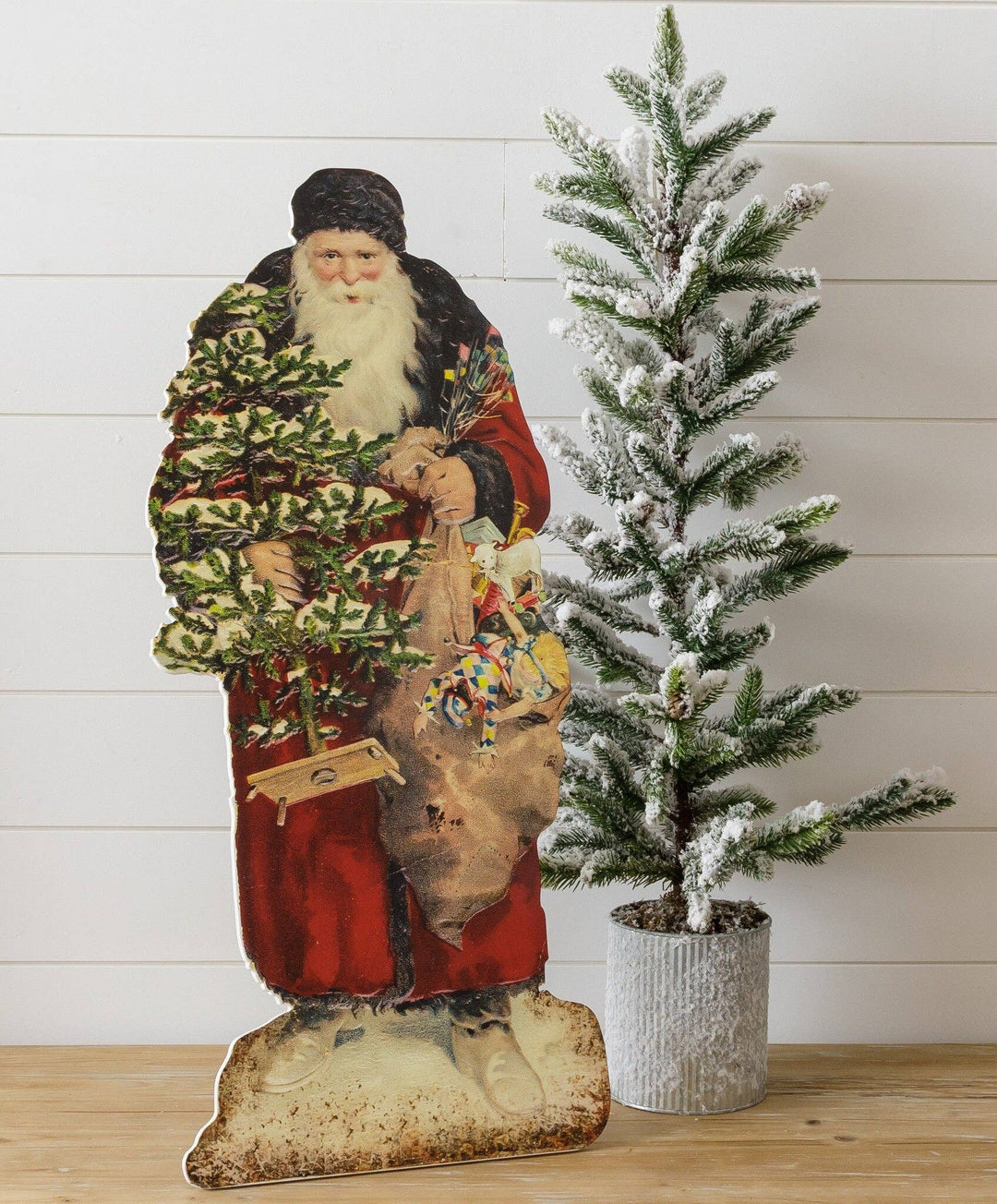 Vintage Santa Standing Wood Cutout (PC)