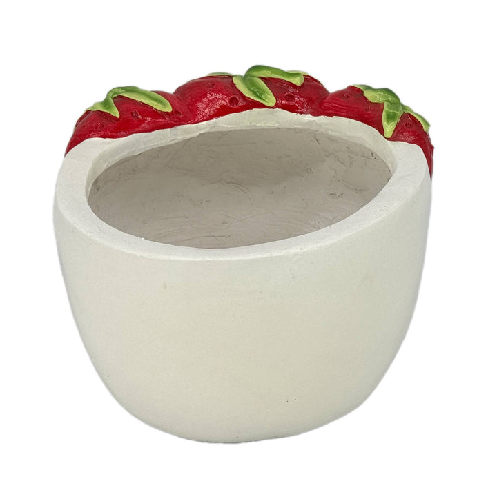 10.8" Wide Oval Strawberries Resin Planter