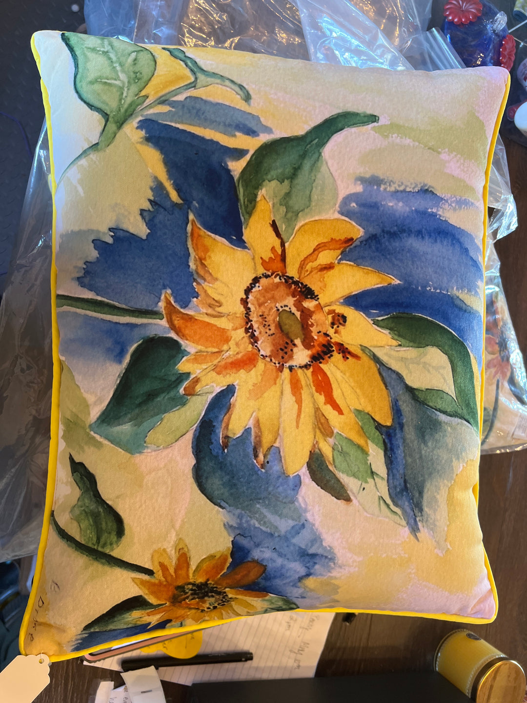Indoor/Outdoor Sunflower Pillow