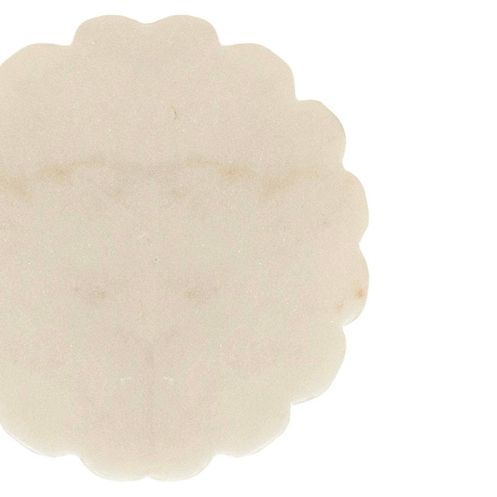 Emery Scallop Edge Set of 4 Coaster Set Marble, Jute Tie
