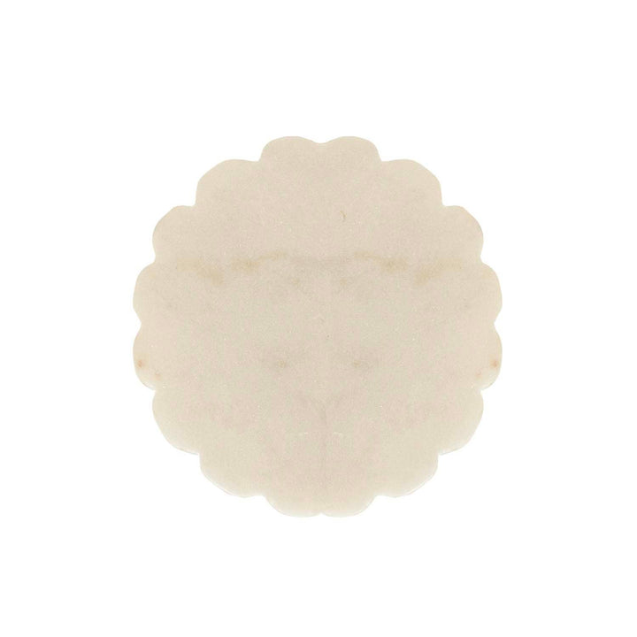 Emery Scallop Edge Set of 4 Coaster Set Marble, Jute Tie