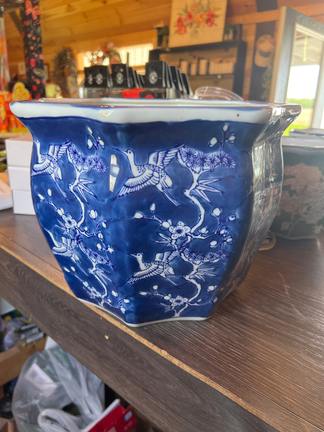 XL Single Ceramic Blue Pot