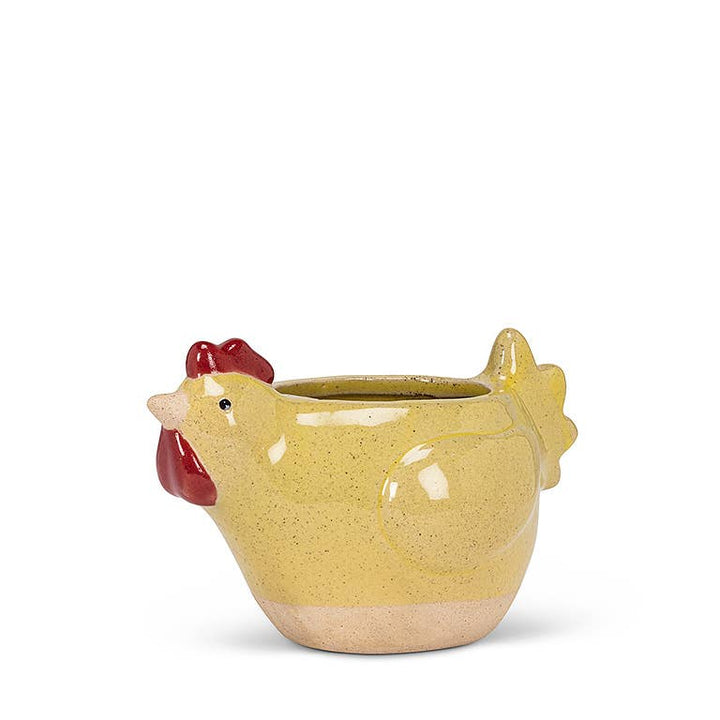 Sm Ylw Chicken Planter-5"L