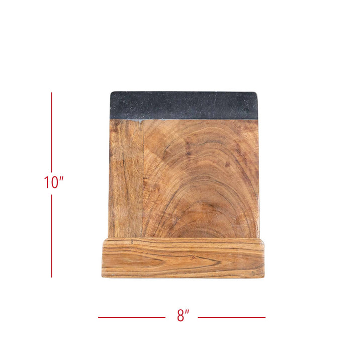 Louisa Cookbook Holder Acacia Wood, Marble & Metal