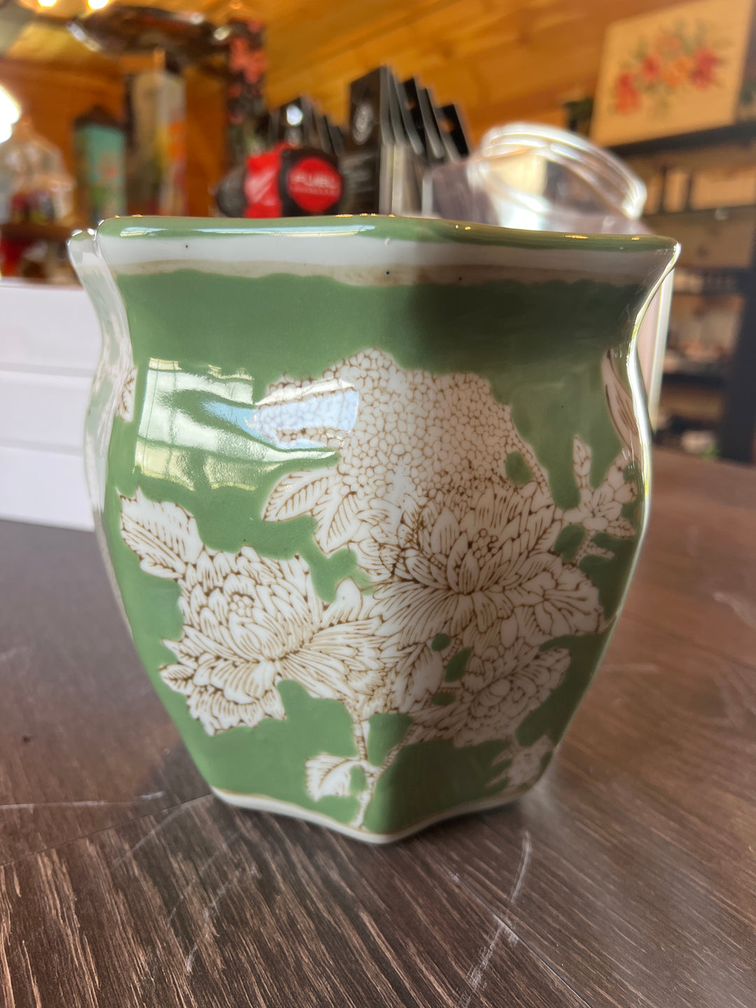 Small Green Ceramic Pot