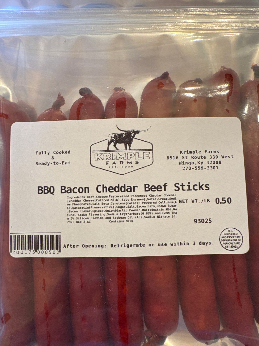 BBQ Bacon Cheddar Beef Sticks