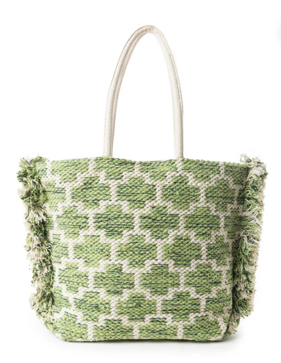 Garden Lattice Carryall Tote Bag In Green