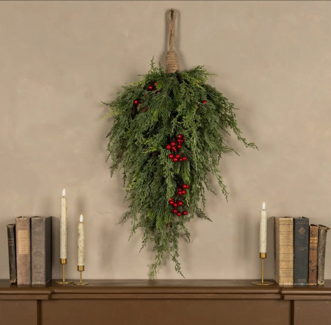 32” Pine, Cedar & Berries Hanging Bough