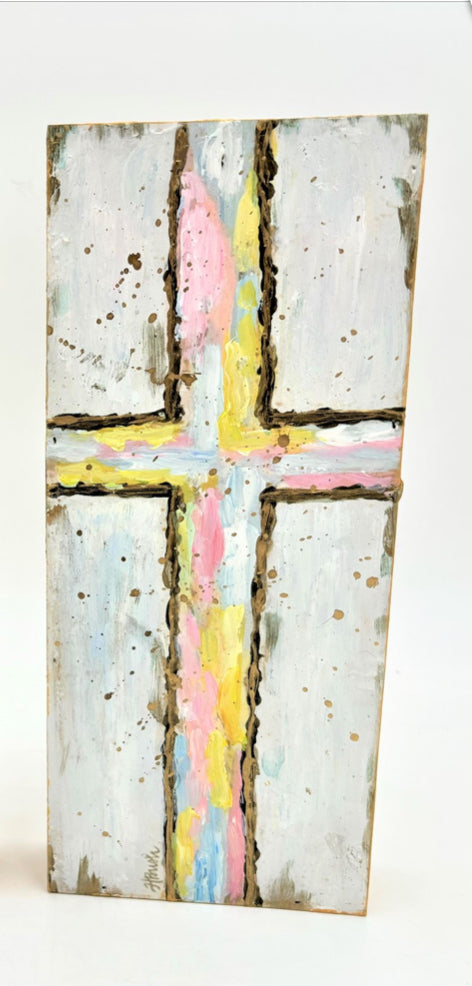 5x1.5x12" Handpainted Block Sign, Cross