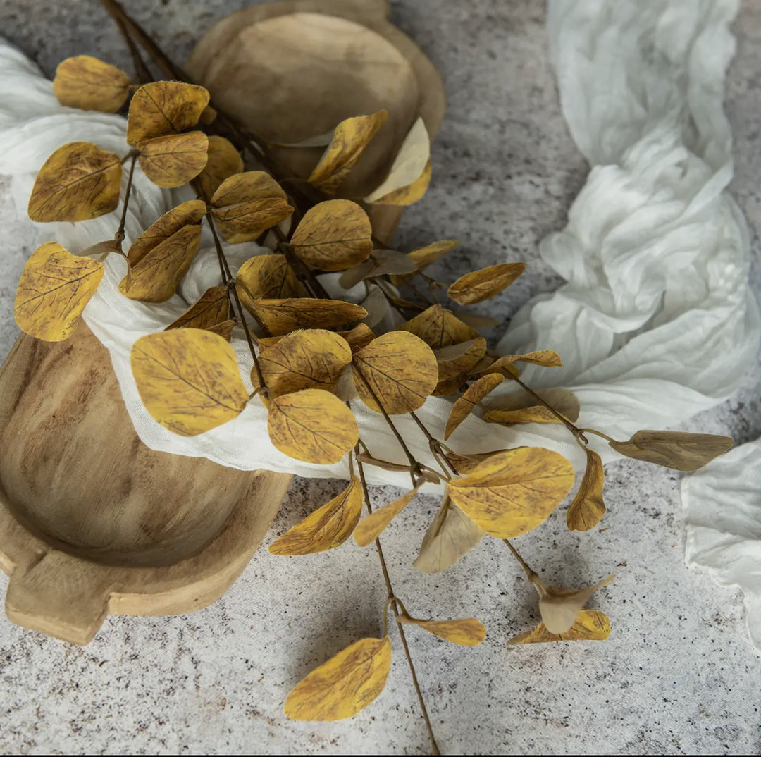 34.5” Yellow Eucalyptus Leaf Spray