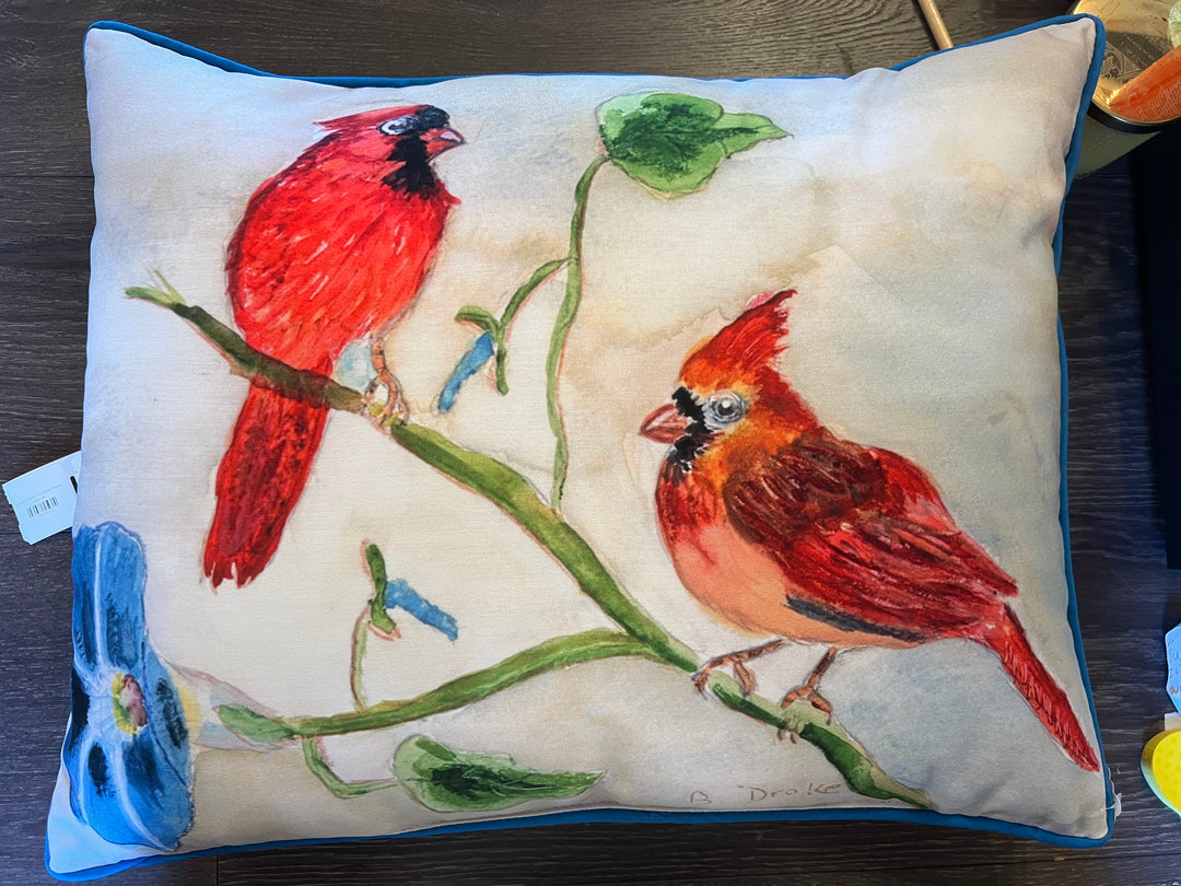 Indoor/Outdoor cardinal pillow