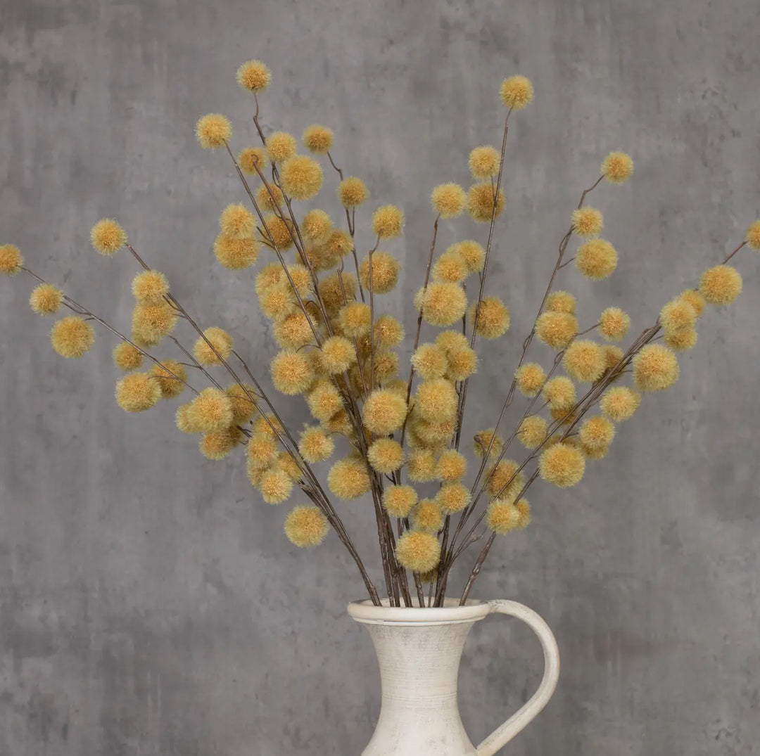 40” Mustard Globe Thistle Spray