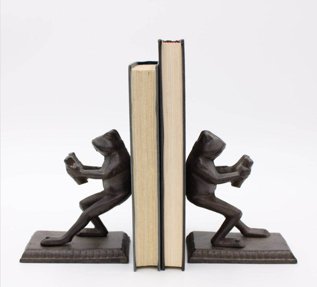 Set/2 Cast Iron Frog Bookends