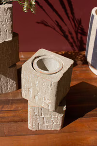 Set of 2 Texture Clay Vase