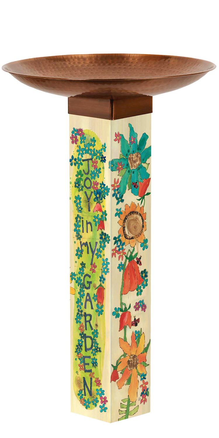 I Must Have Flowers Copper Birdbath