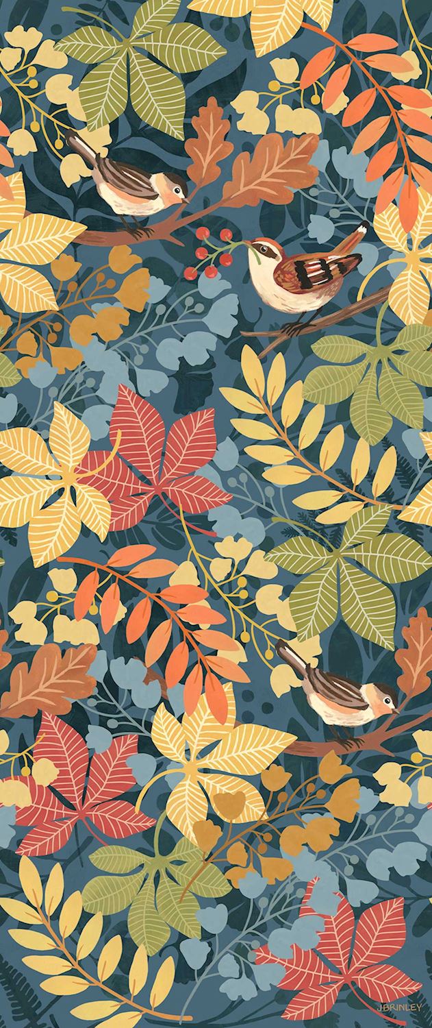 Fall Birds & Berries 40” Art Pole