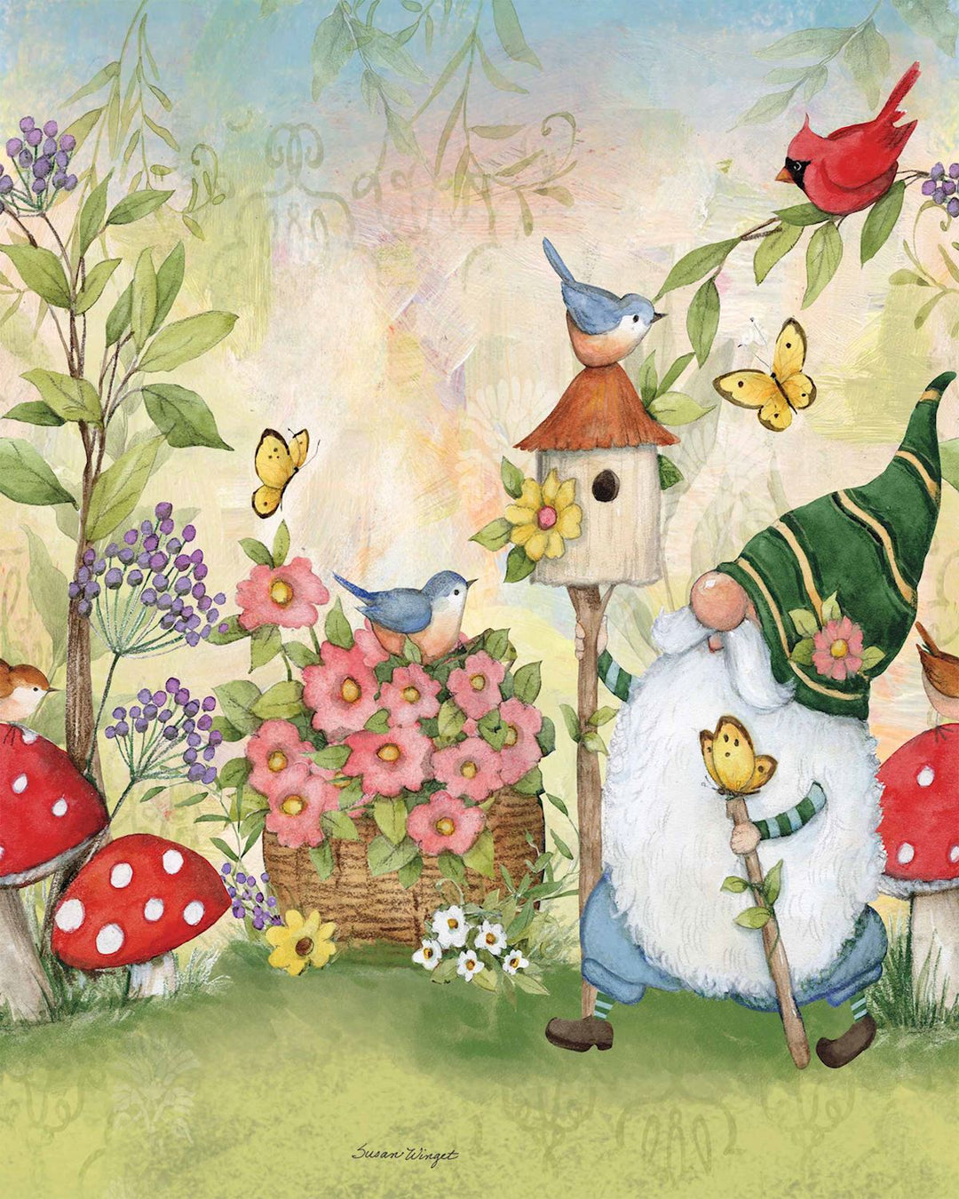 Birdhouse Gnome 20” Art Pole