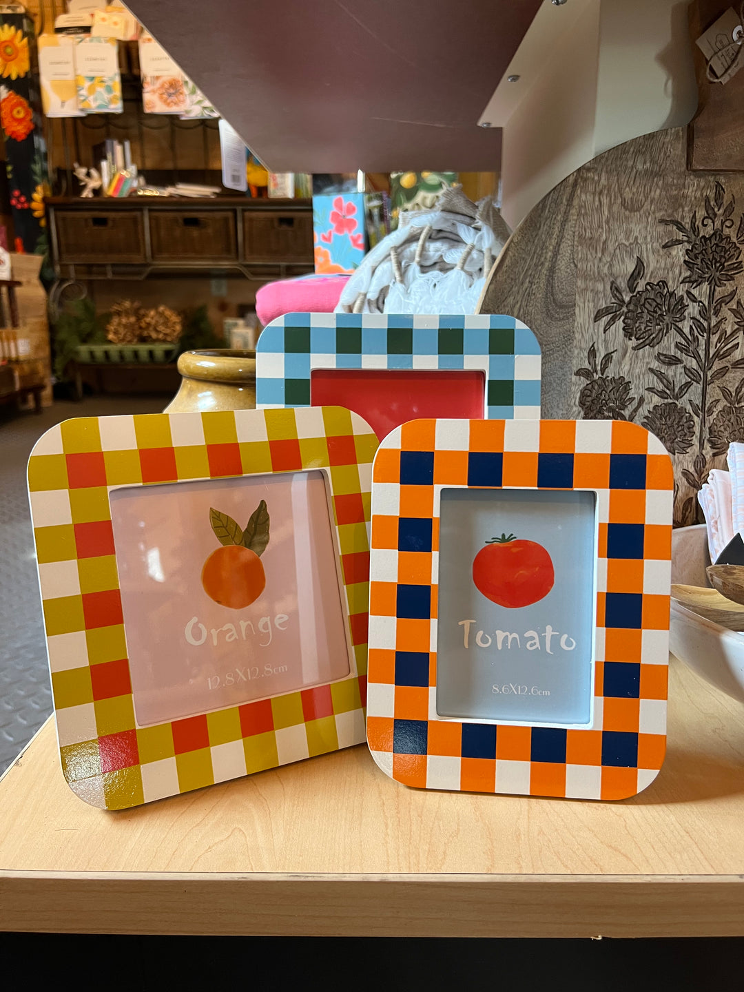 Set of 3 Painted Wood Photo Frames