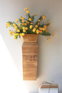 Recycled Wood Table Top/Wall Vase