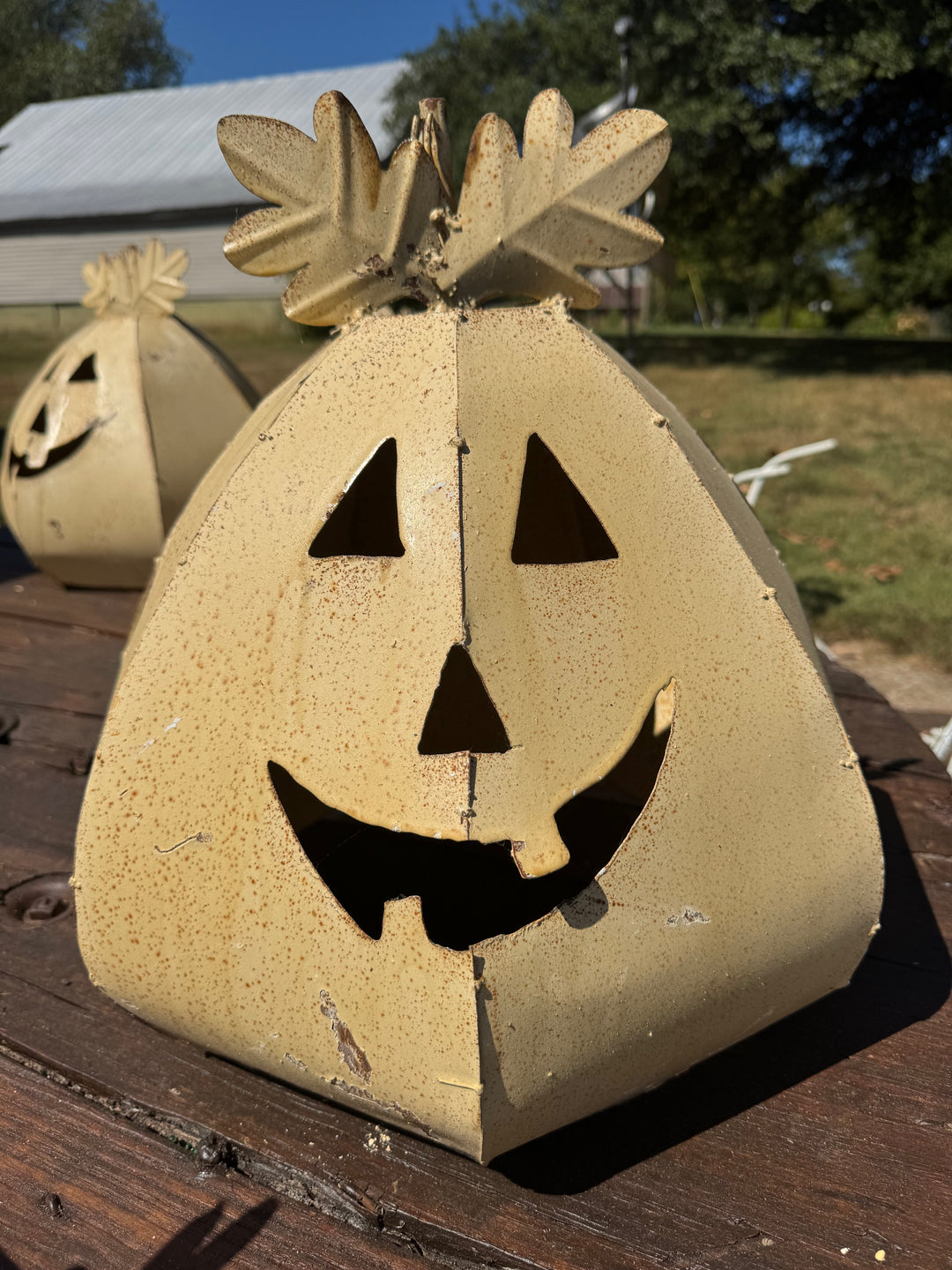 Large metal pumpkin