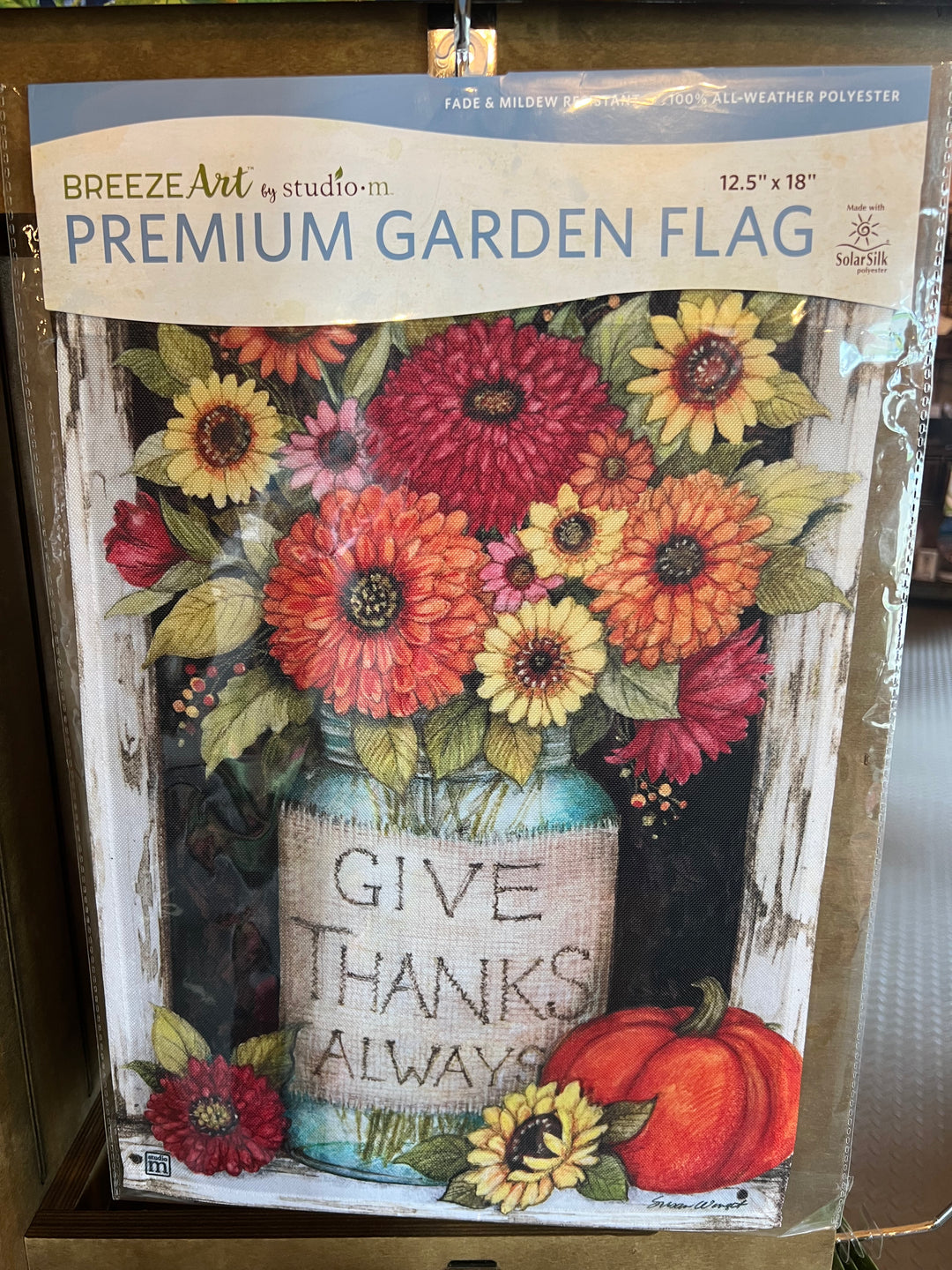 Fall Flag Mason Jar