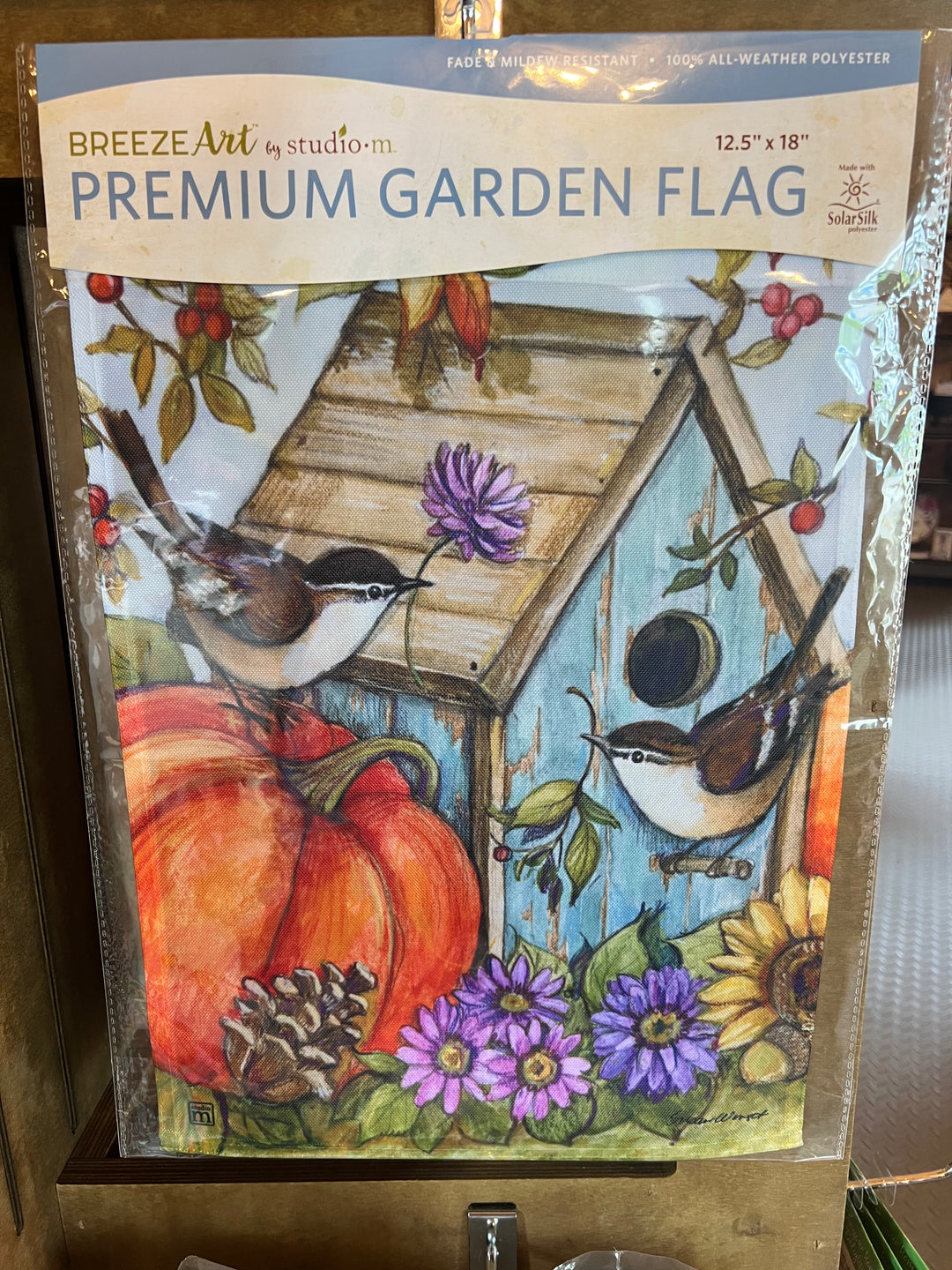 Fall Flag Autumn Birdhouse