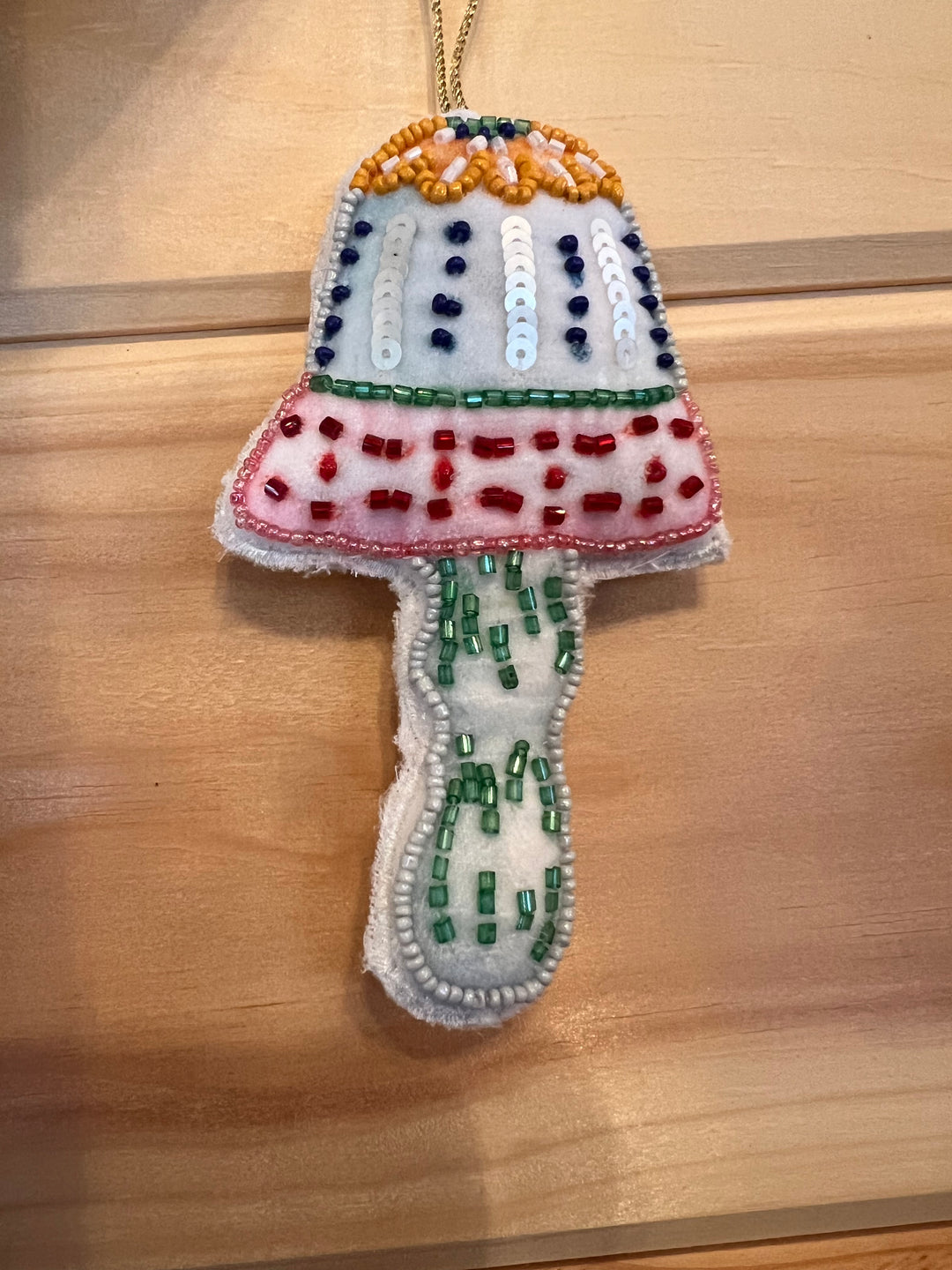 Beaded Mushroom Ornament