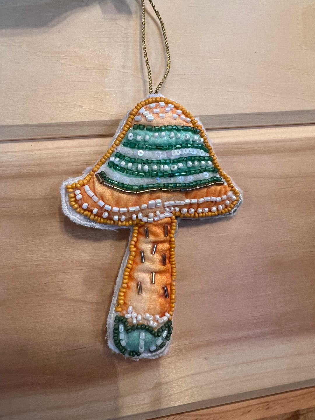 Beaded Mushroom Ornament