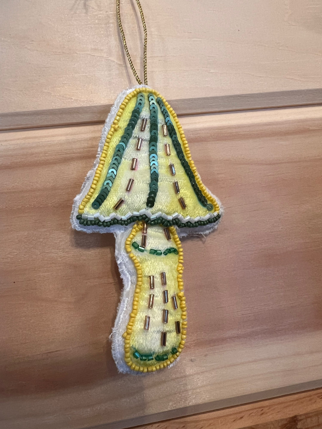 Beaded Mushroom Ornament