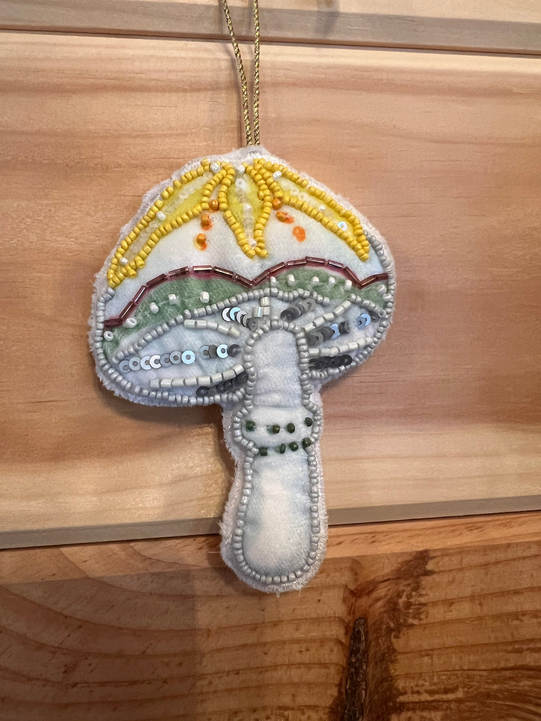 Beaded Mushroom Ornament