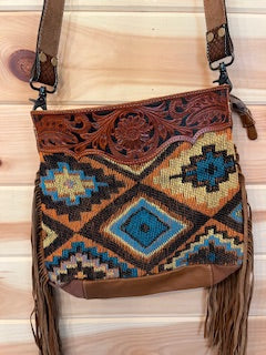 Myra Carnet Waves Hand-tooled Bag