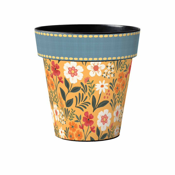 Meadow Flora Orange 15" Art Planter
