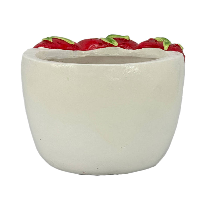 10.8" Wide Oval Strawberries Resin Planter