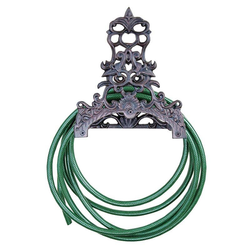 Classic Style Garden Hose Holder, Cast Iron, Antique Gray