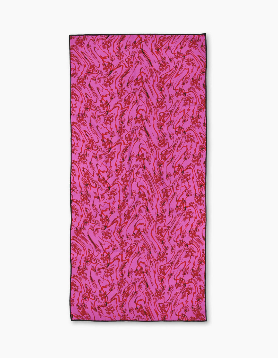 Floral Swirls Pink Beach Towel