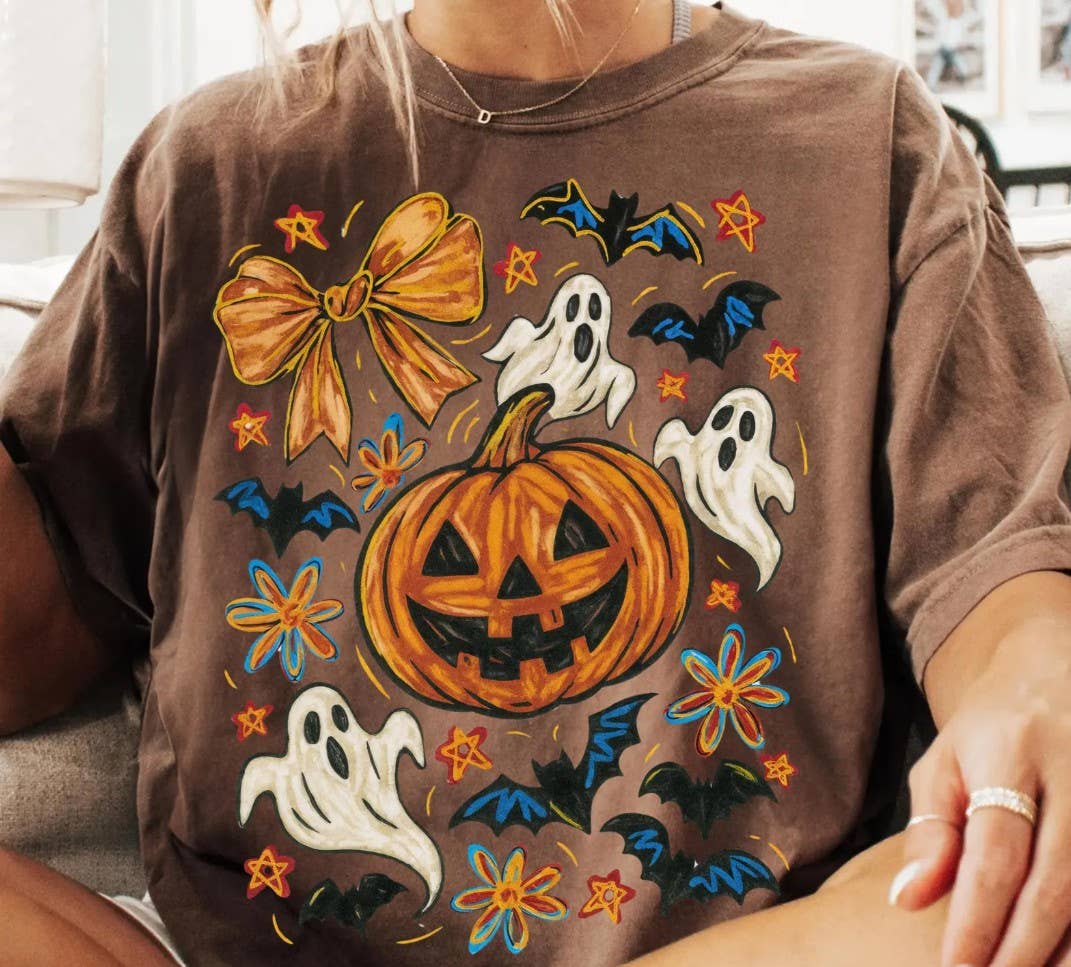 Coquette Ghost & Pumpkin Short Sleeve Tee