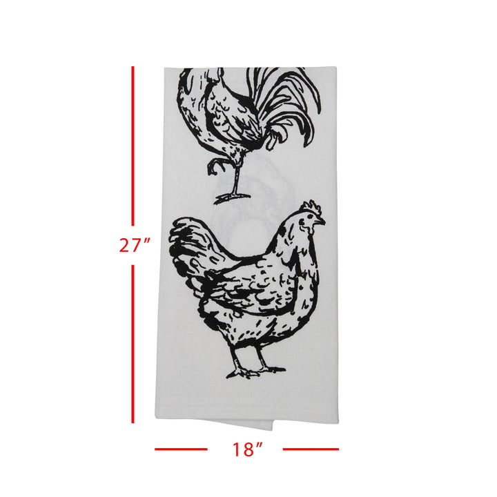 Logan Set of 3 Farm Design Kitchen Tea Towel with Tassels
