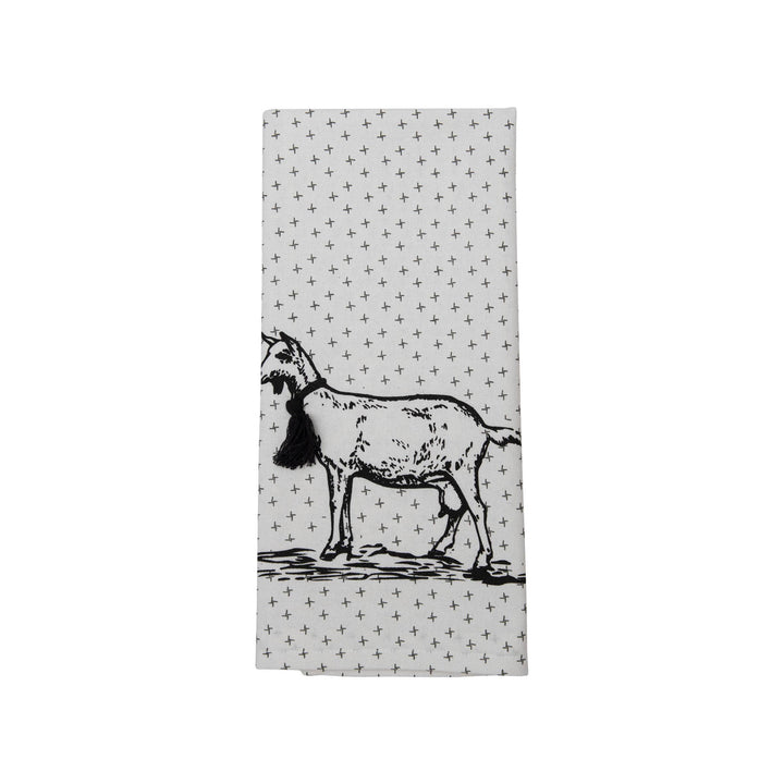 Logan Set of 3 Farm Design Kitchen Tea Towel with Tassels