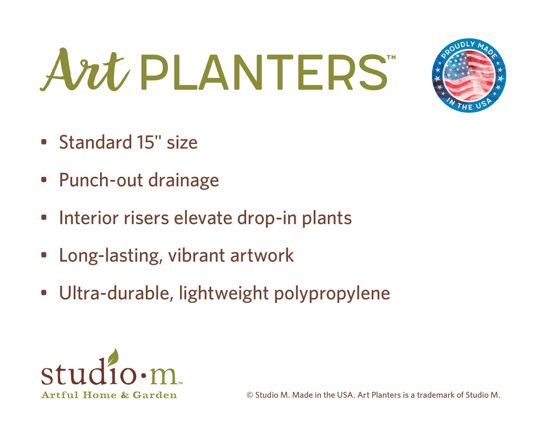 Meadow Flora Orange 15" Art Planter