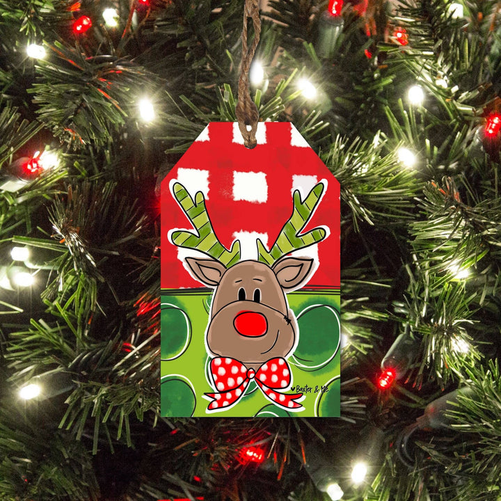 Red & Green Reindeer Ornament
