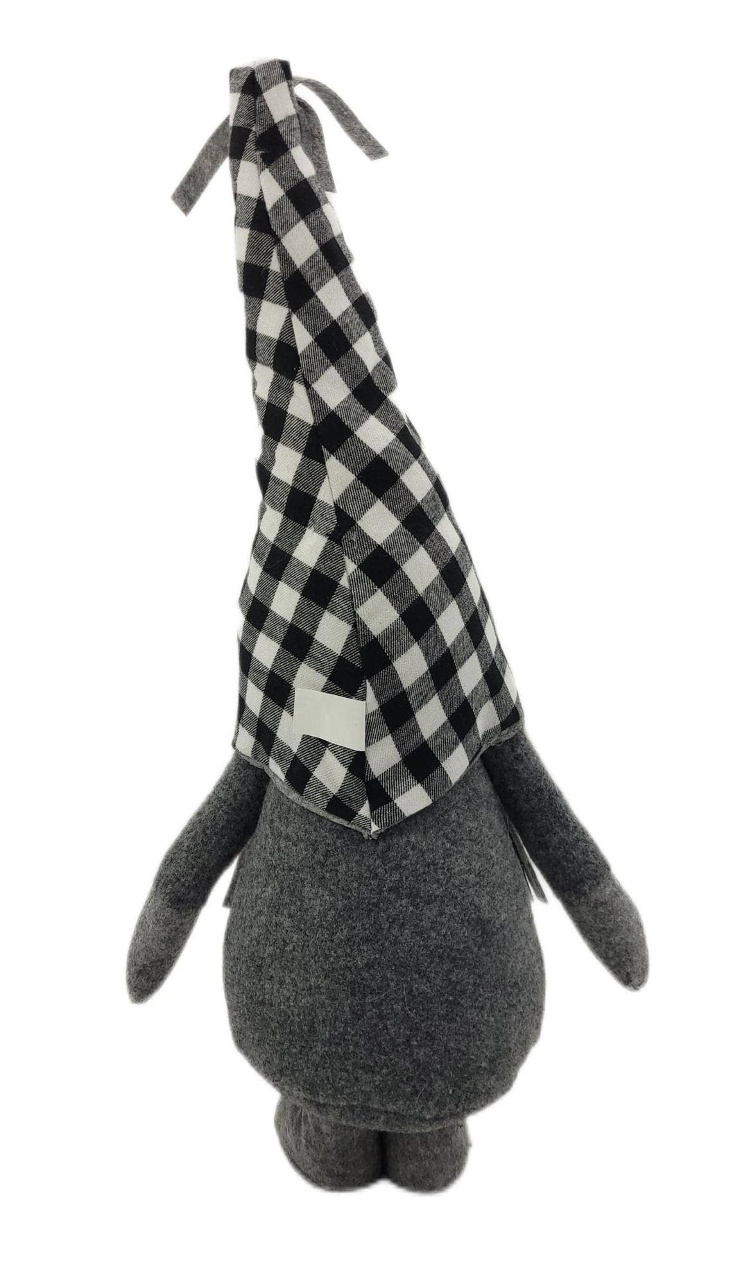 Black & White Gingham Fabric Holiday Gnome 26"