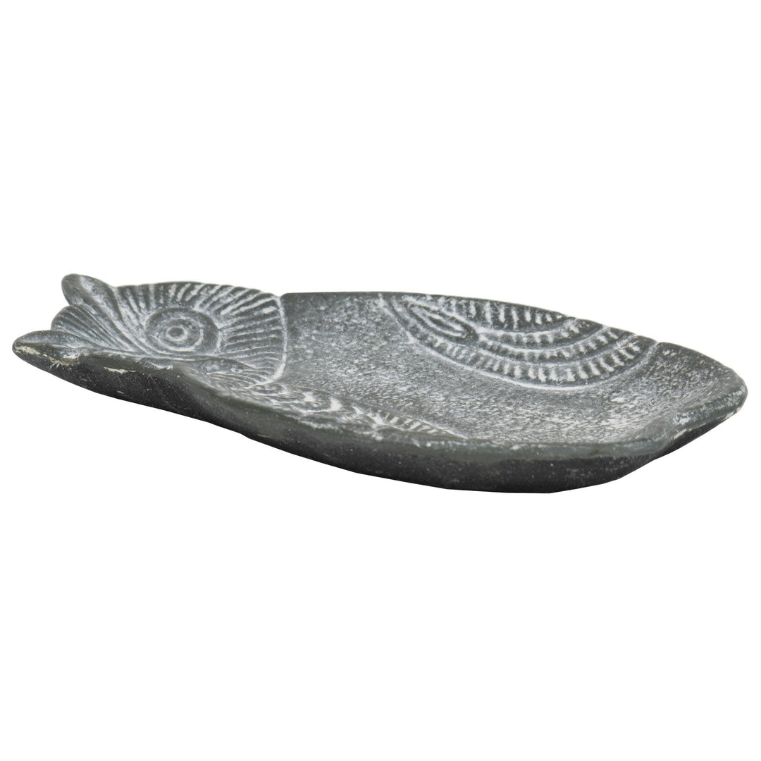 Flora Gray Metal Owl Decorative Storage Jewelry Trinket Dish