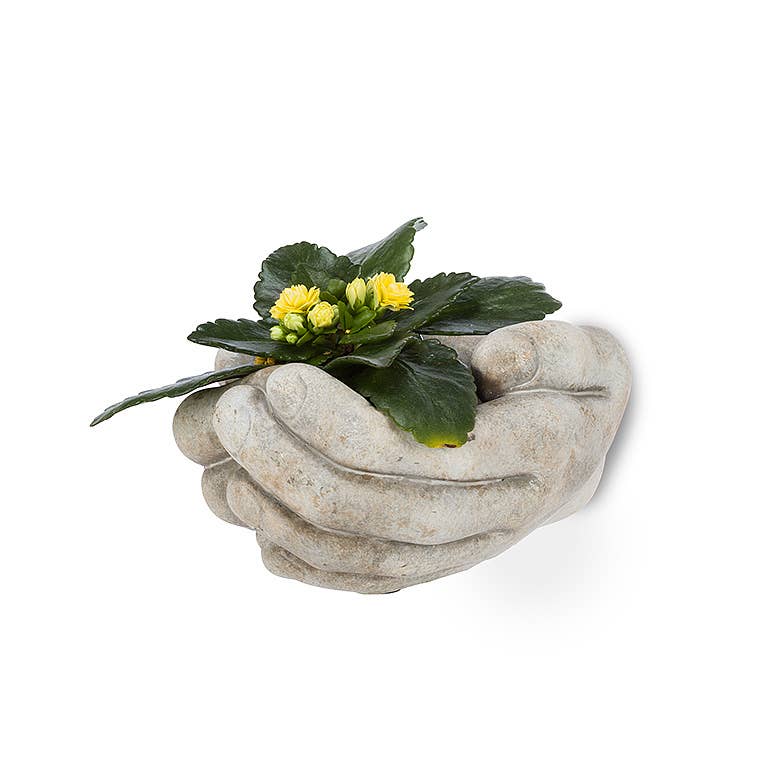 Cupping Hands Wall Planter-6.5"W-1338