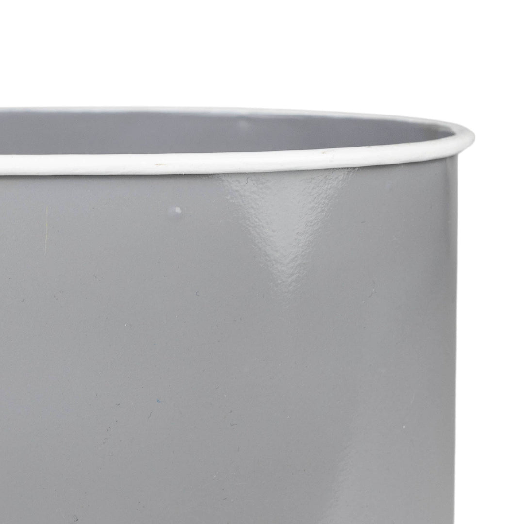 Eleanor Oblong Planter Pot Gray Metal