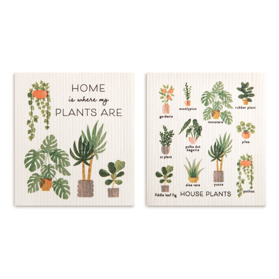 Biodegradable dishcloths- house plants set of 2