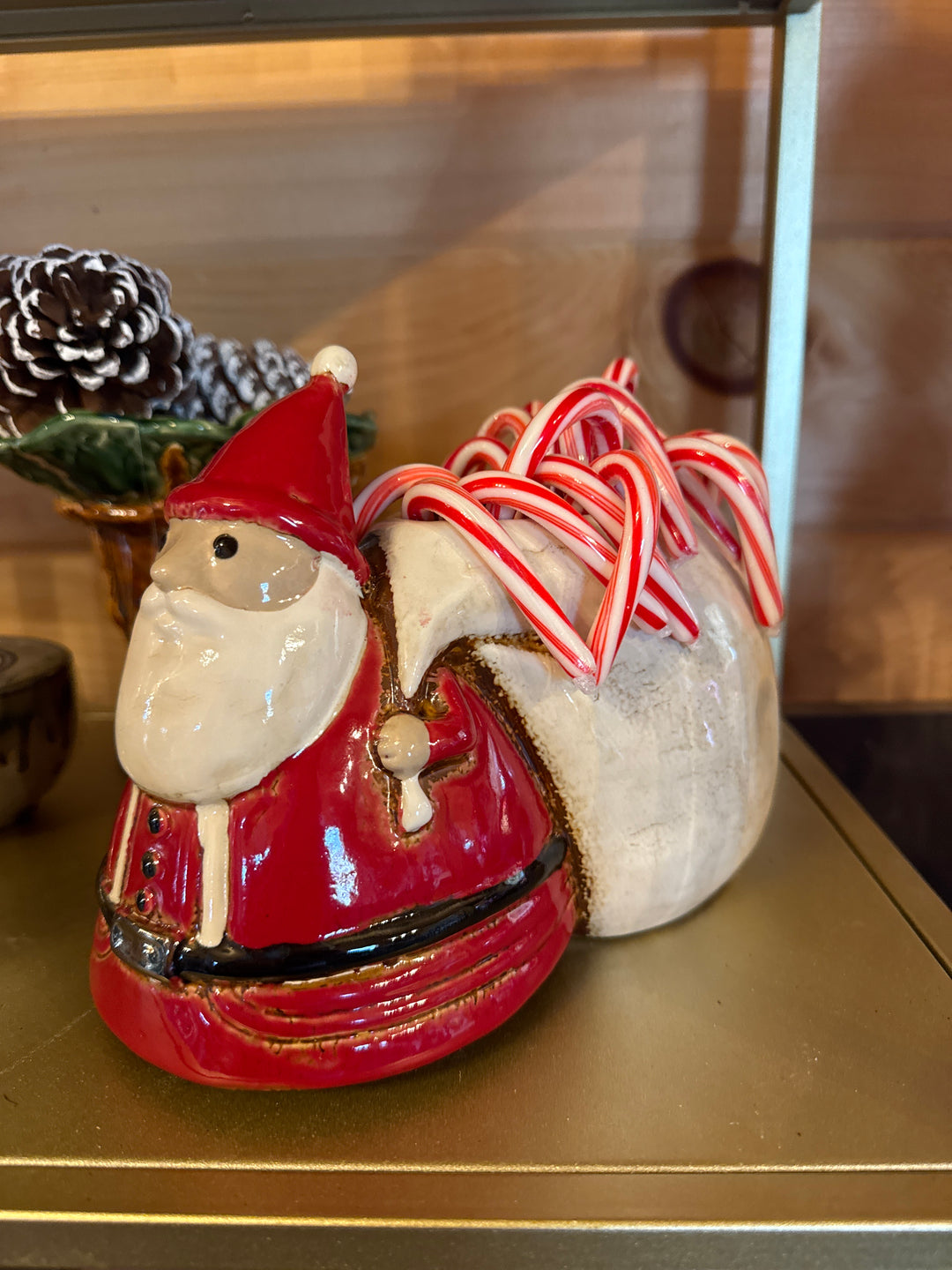 Ceramic Santa With Toy Sack Planter