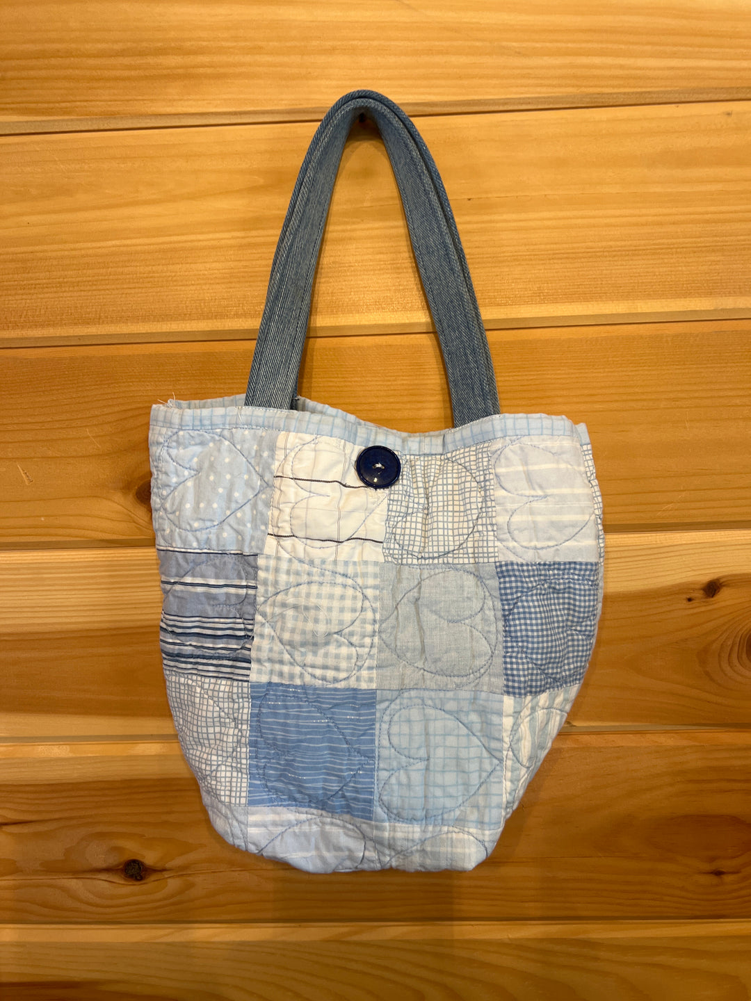 Quilt bag - blue hearts
