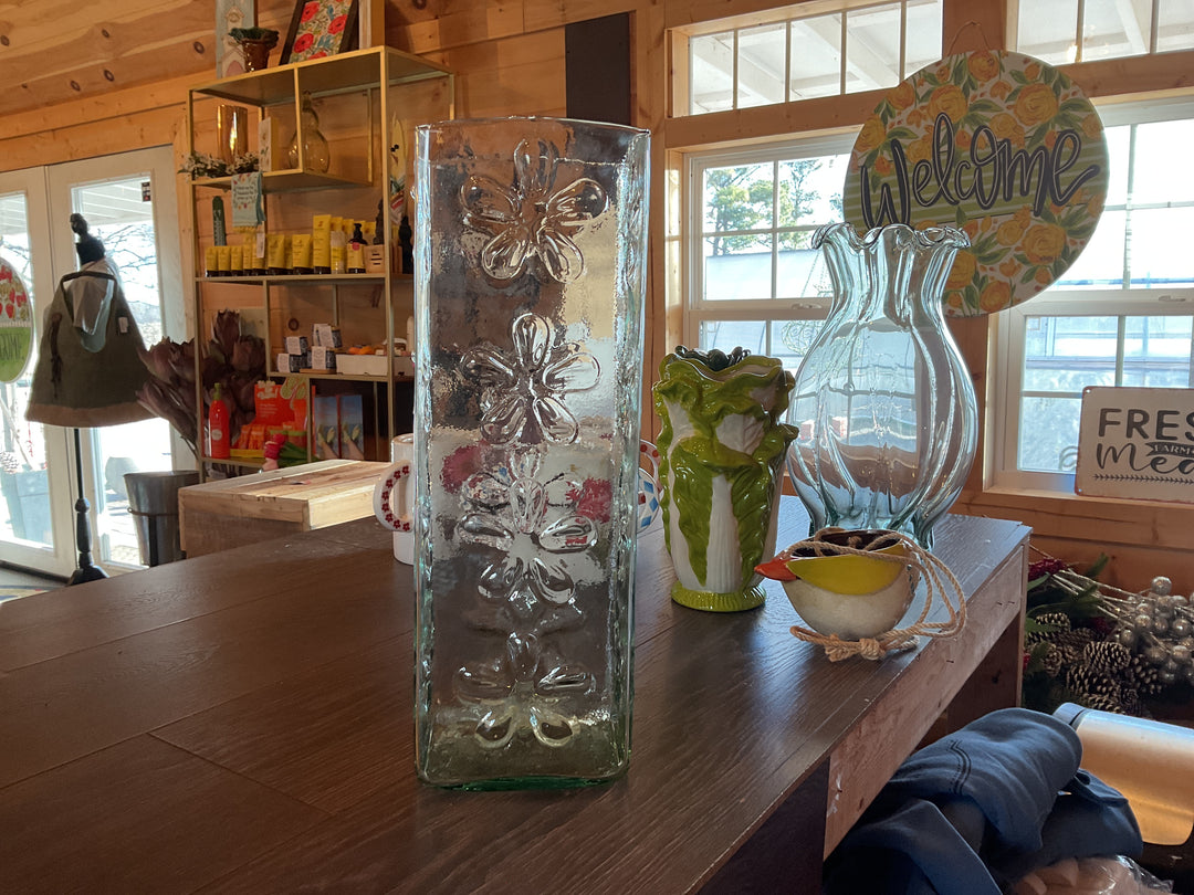 Square Glass Flower Vase